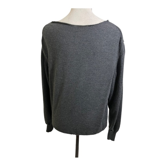 Pure wool womens raw neck grey sweater 100%wool. Long sleeve fits medium… - Picture 7 of 10